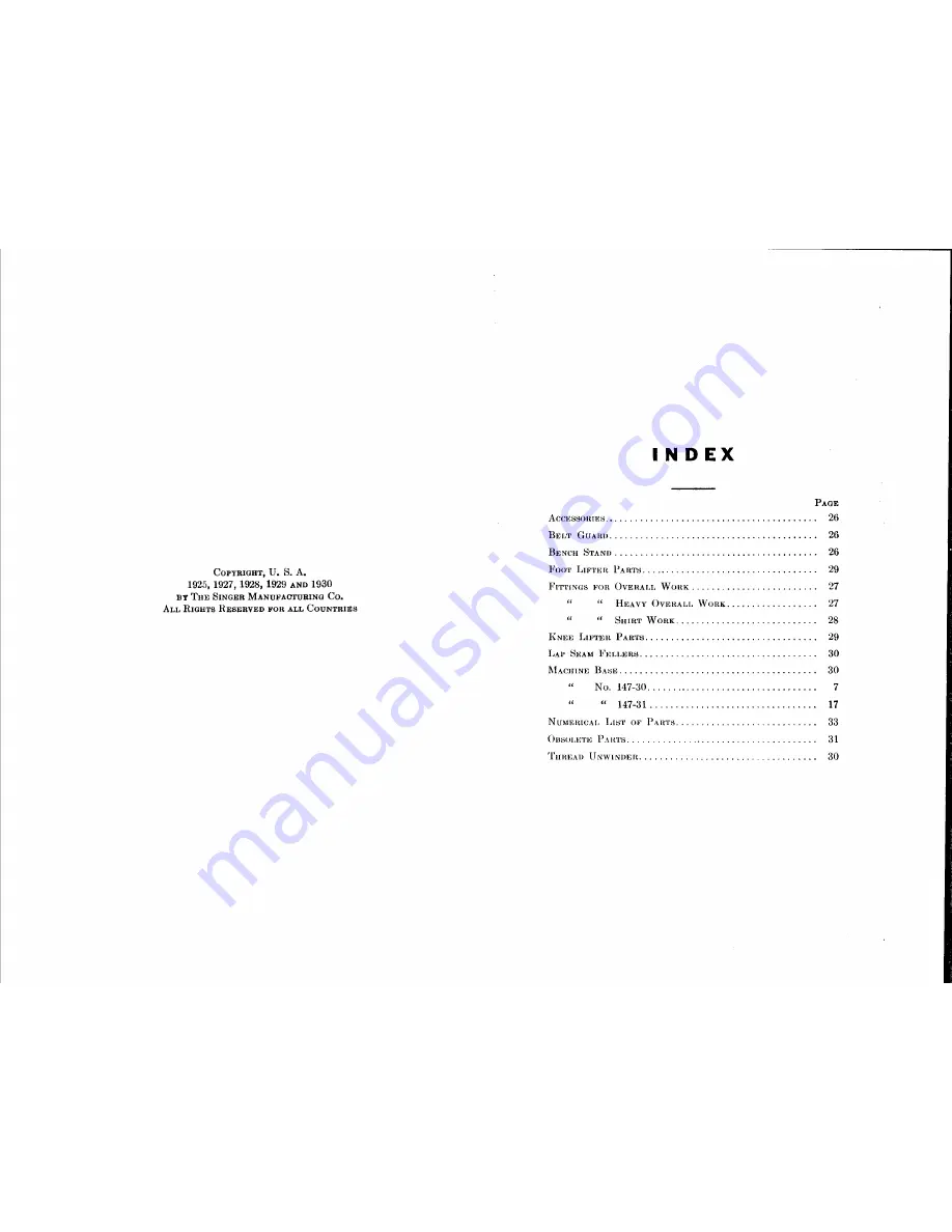 Singer 147-30 Parts List Download Page 2