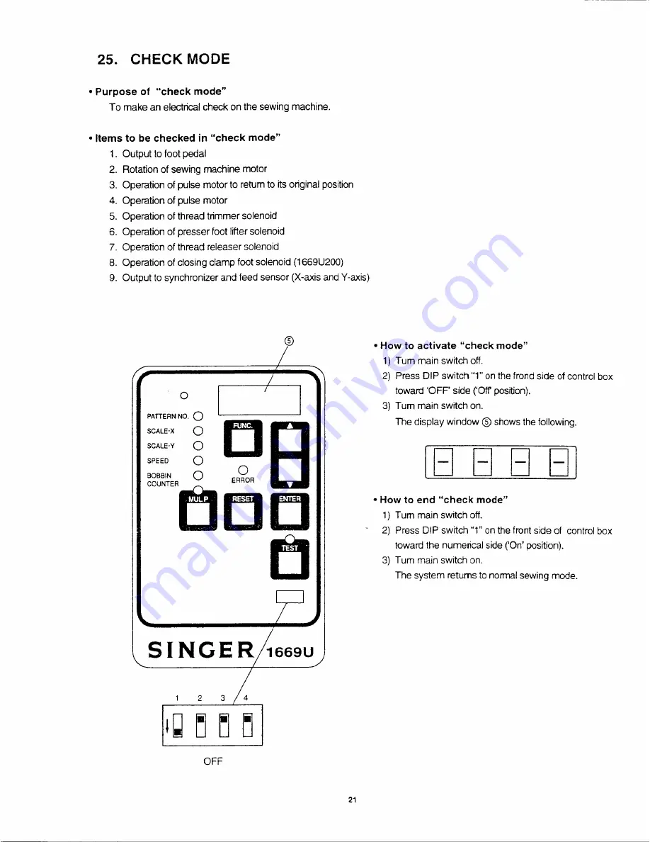 Singer 1669U 101 Скачать руководство пользователя страница 21