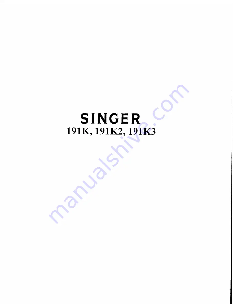 Singer 191K Instructions Manual Download Page 1