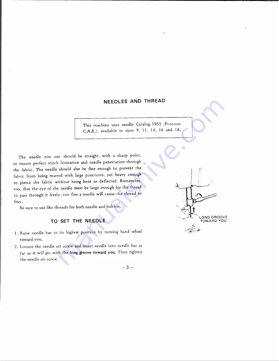 Singer 20UX143 Instructions Manual Download Page 5