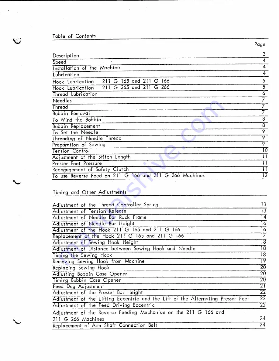 Singer 211G165 Скачать руководство пользователя страница 2