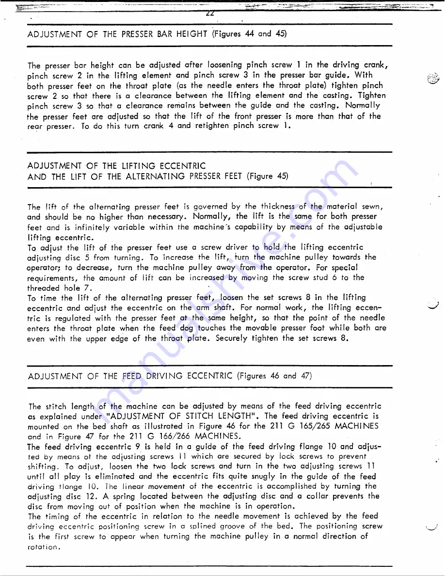 Singer 211G165 Service Manual Download Page 22