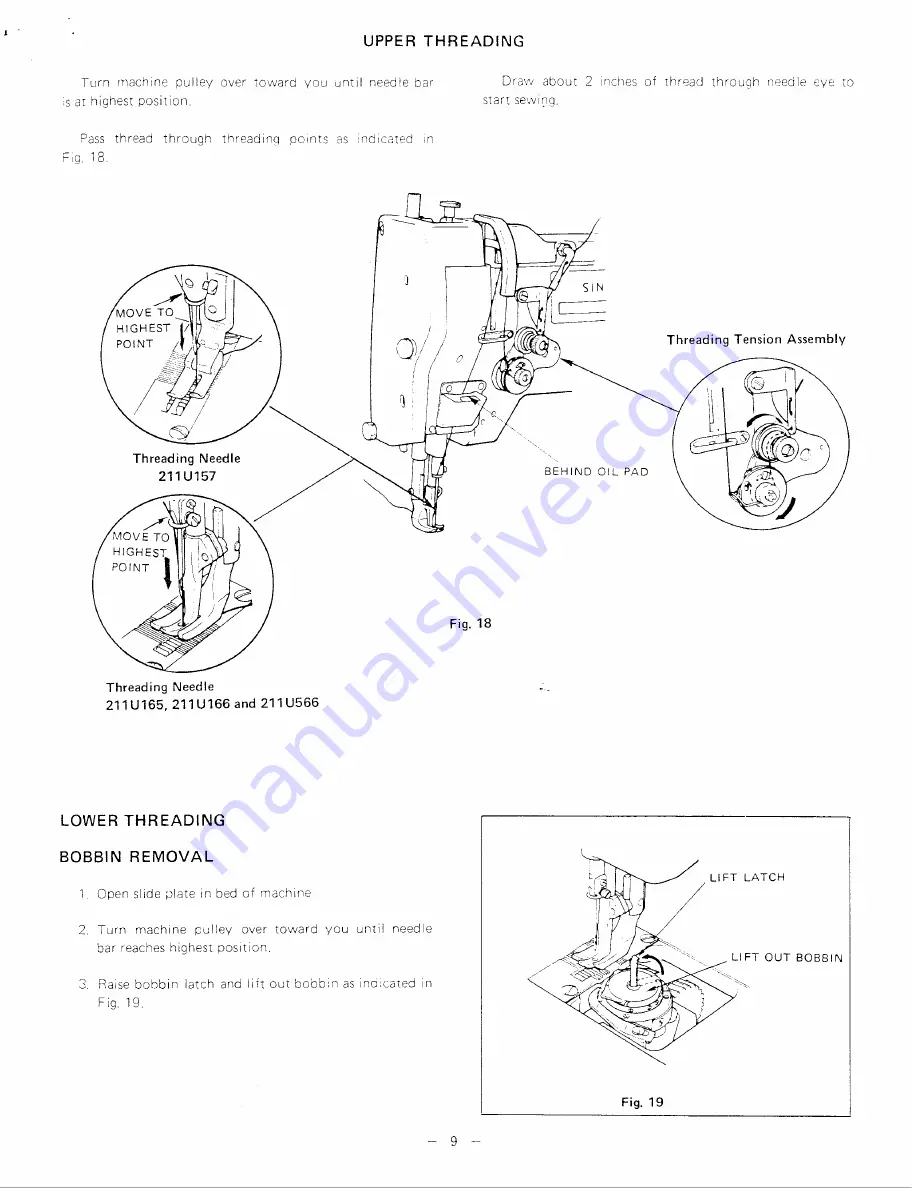 Singer 211U157A Service Manual Download Page 11