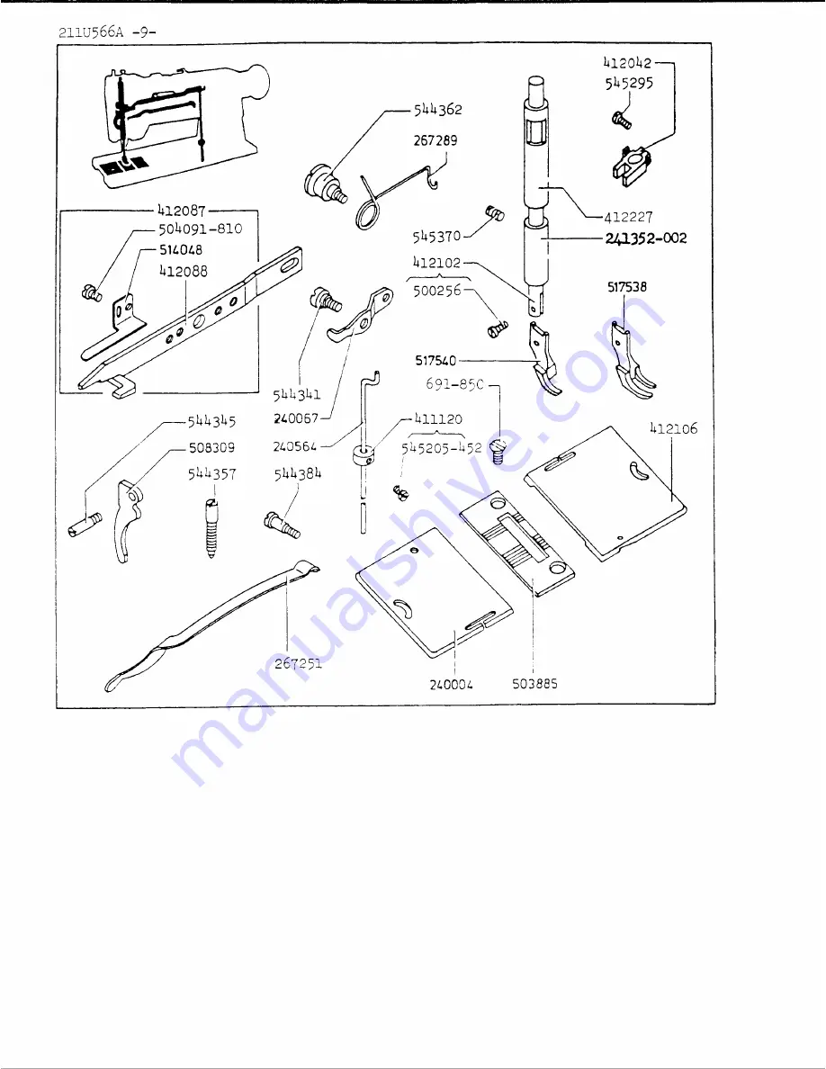 Singer 211U566A Illustrated Parts List Download Page 18