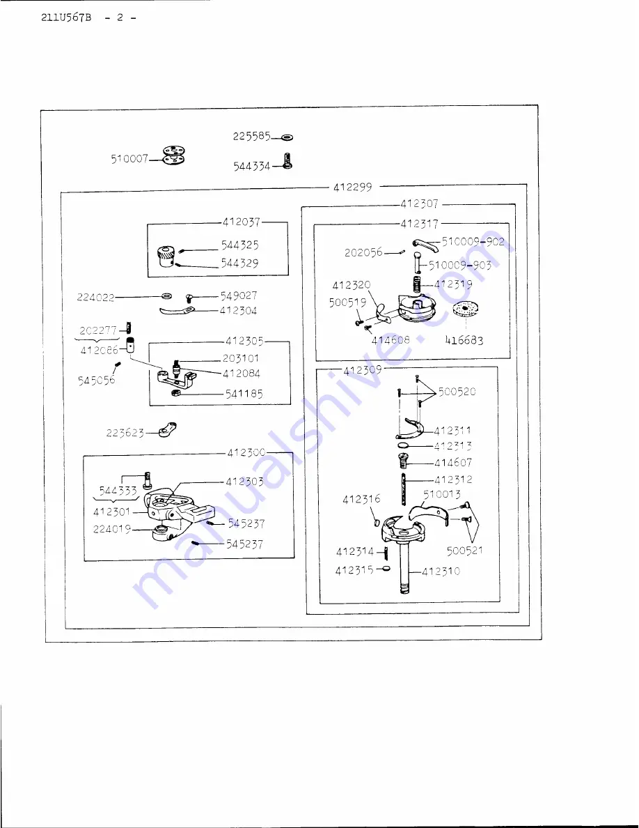 Singer 211U567B Illustrated Parts List Download Page 4