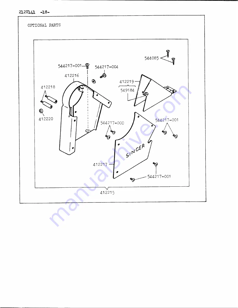 Singer 212U543A Illustrated Parts List Download Page 53