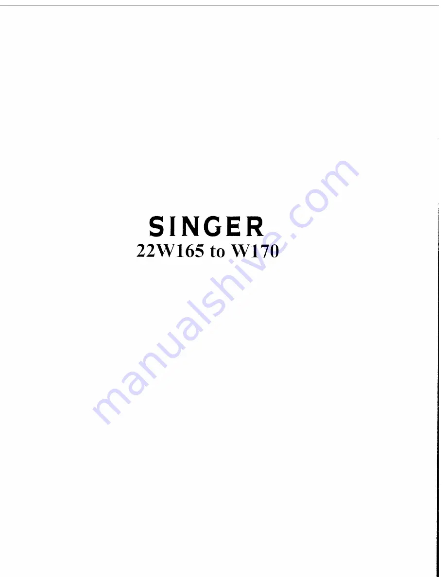 Singer 22W165 Скачать руководство пользователя страница 1