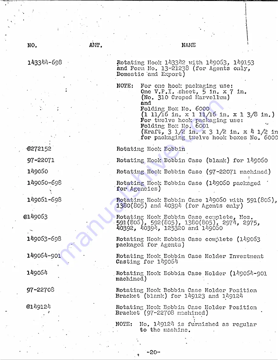 Singer 281-83 Parts List Download Page 23