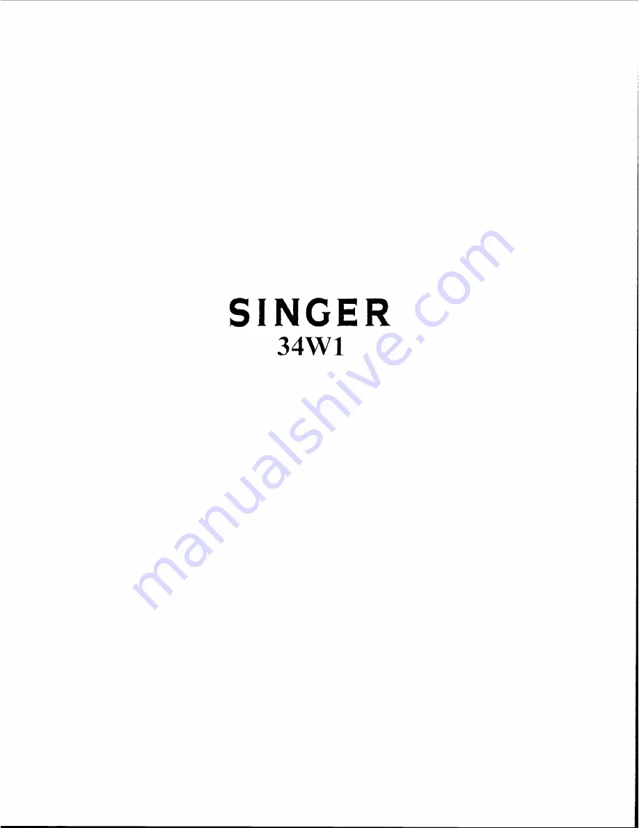 Singer 34W1 Isntructions For Using Download Page 1