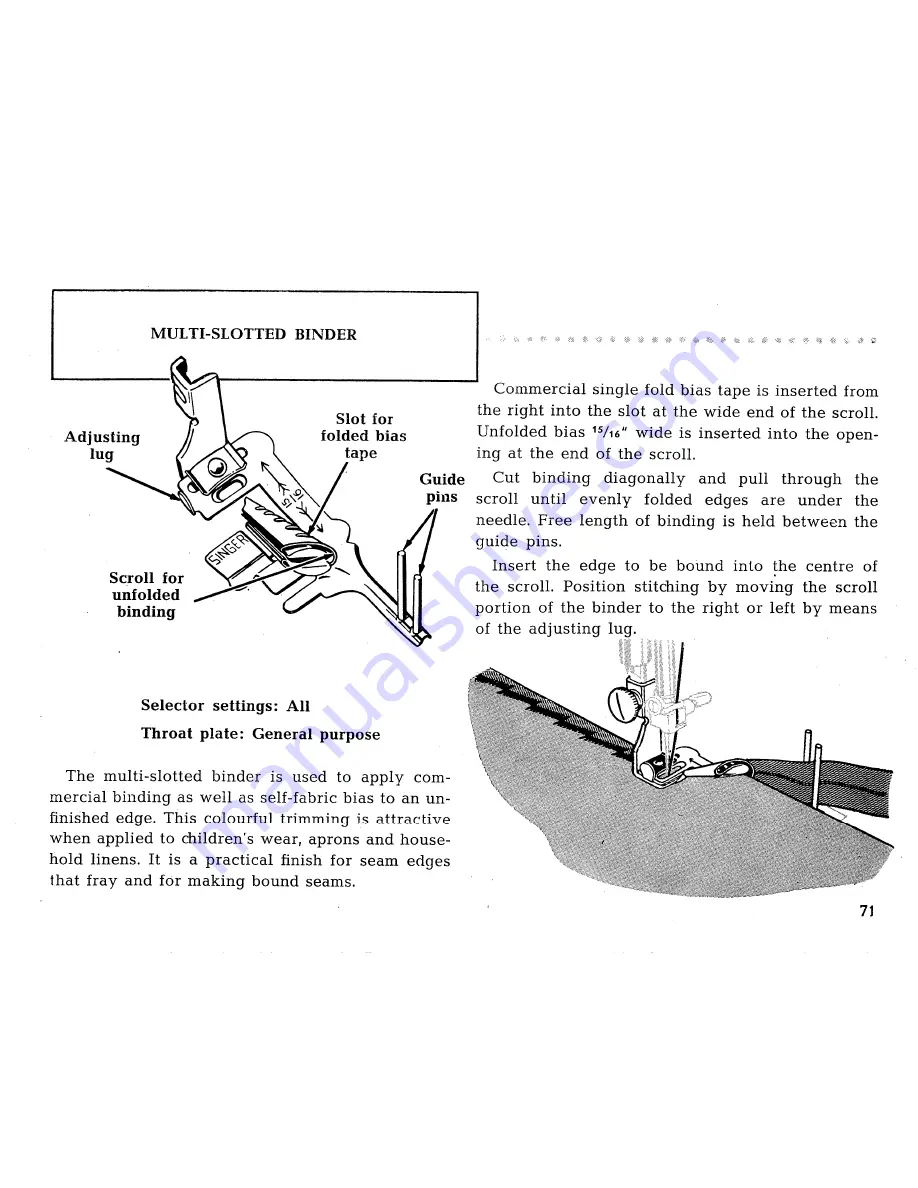 Singer 431 CONVERTIBLE Instructions For Use Manual Download Page 73