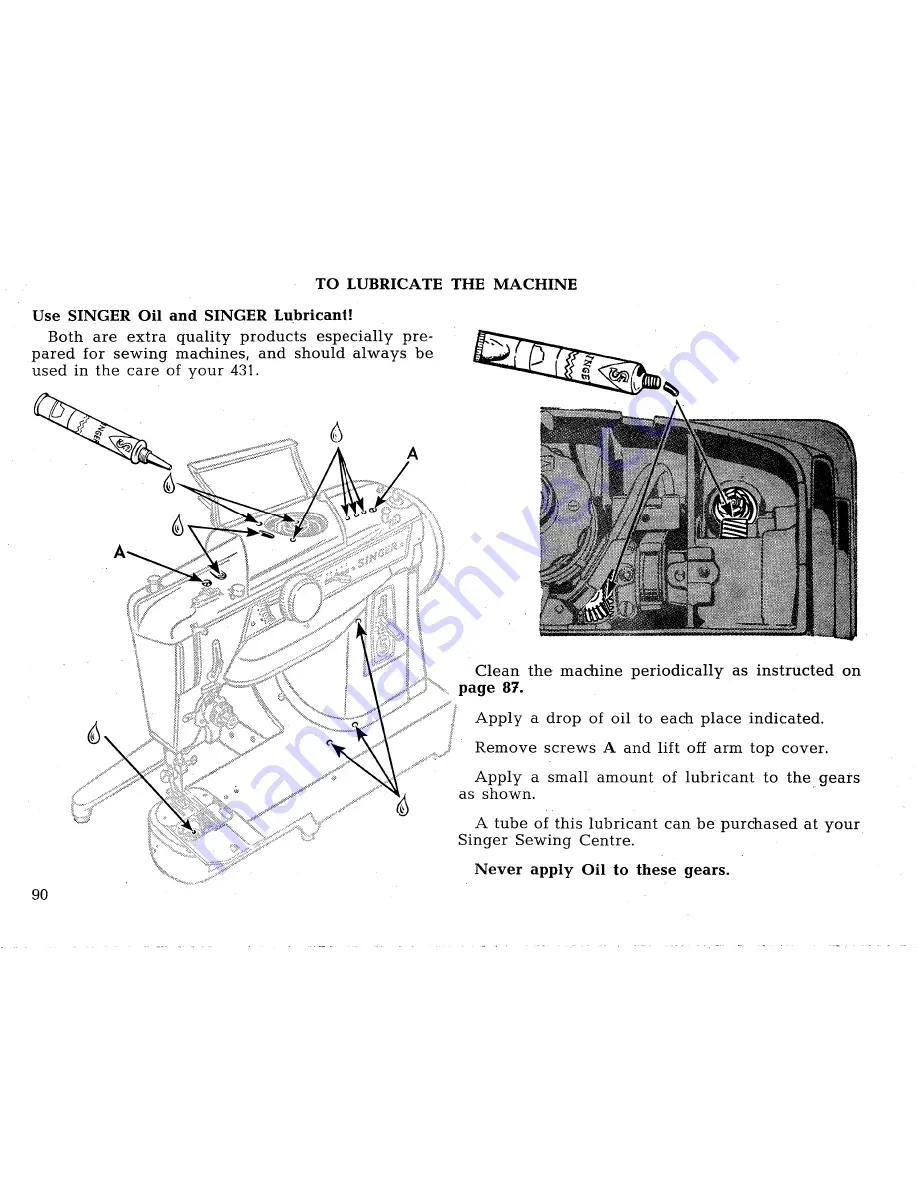 Singer 431 CONVERTIBLE Instructions For Use Manual Download Page 92