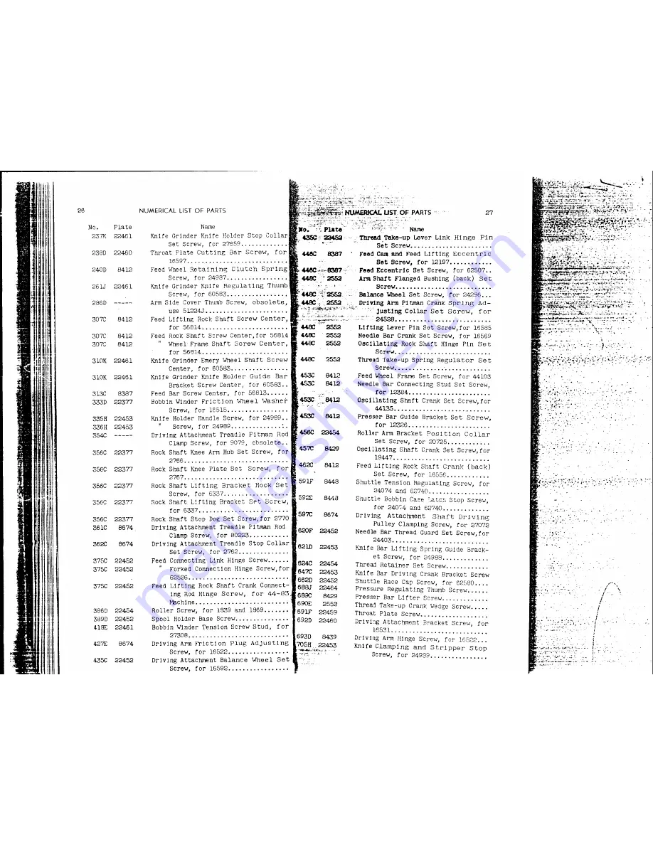 Singer 44-81 List Of Parts Download Page 15