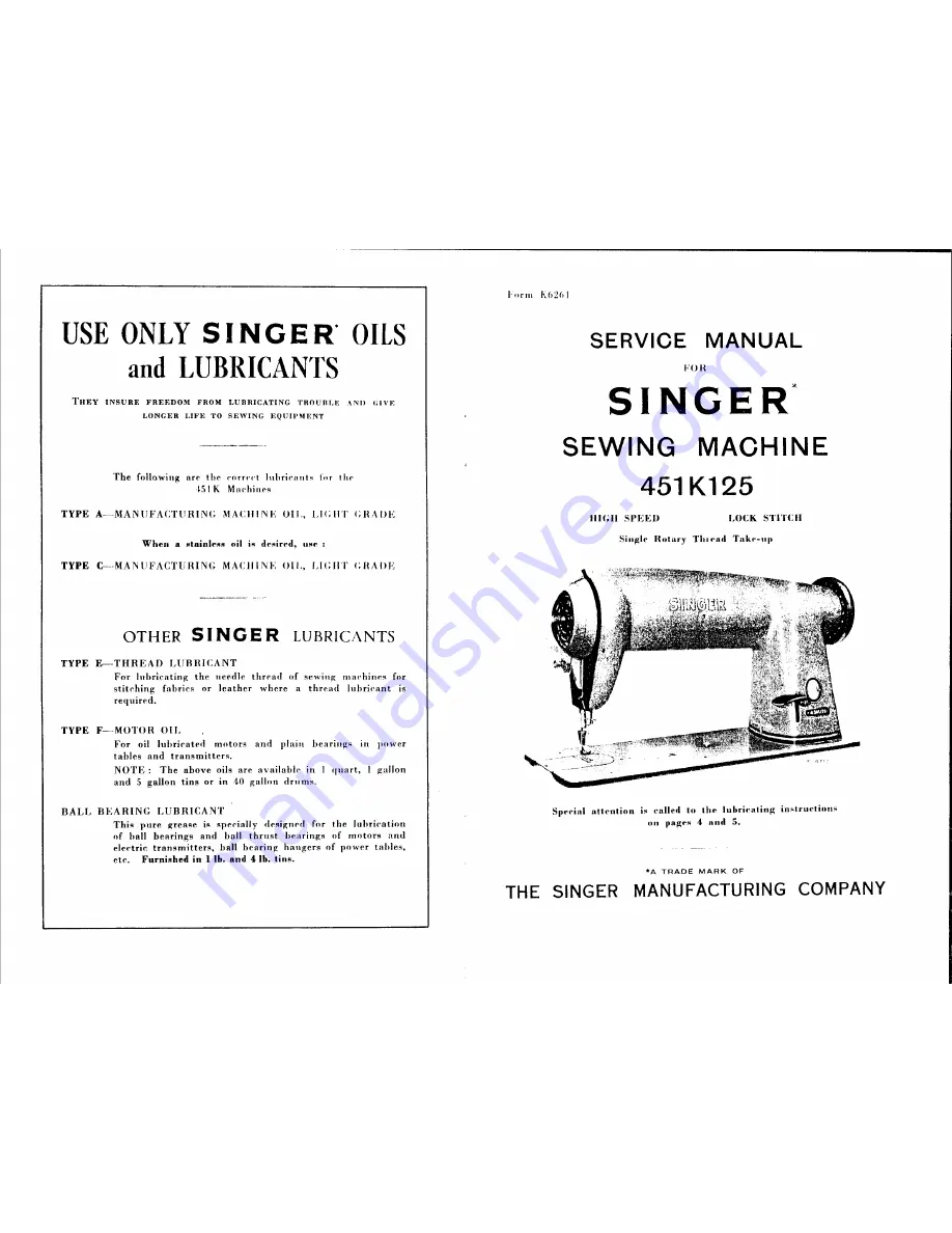 Singer 451K125 Скачать руководство пользователя страница 2