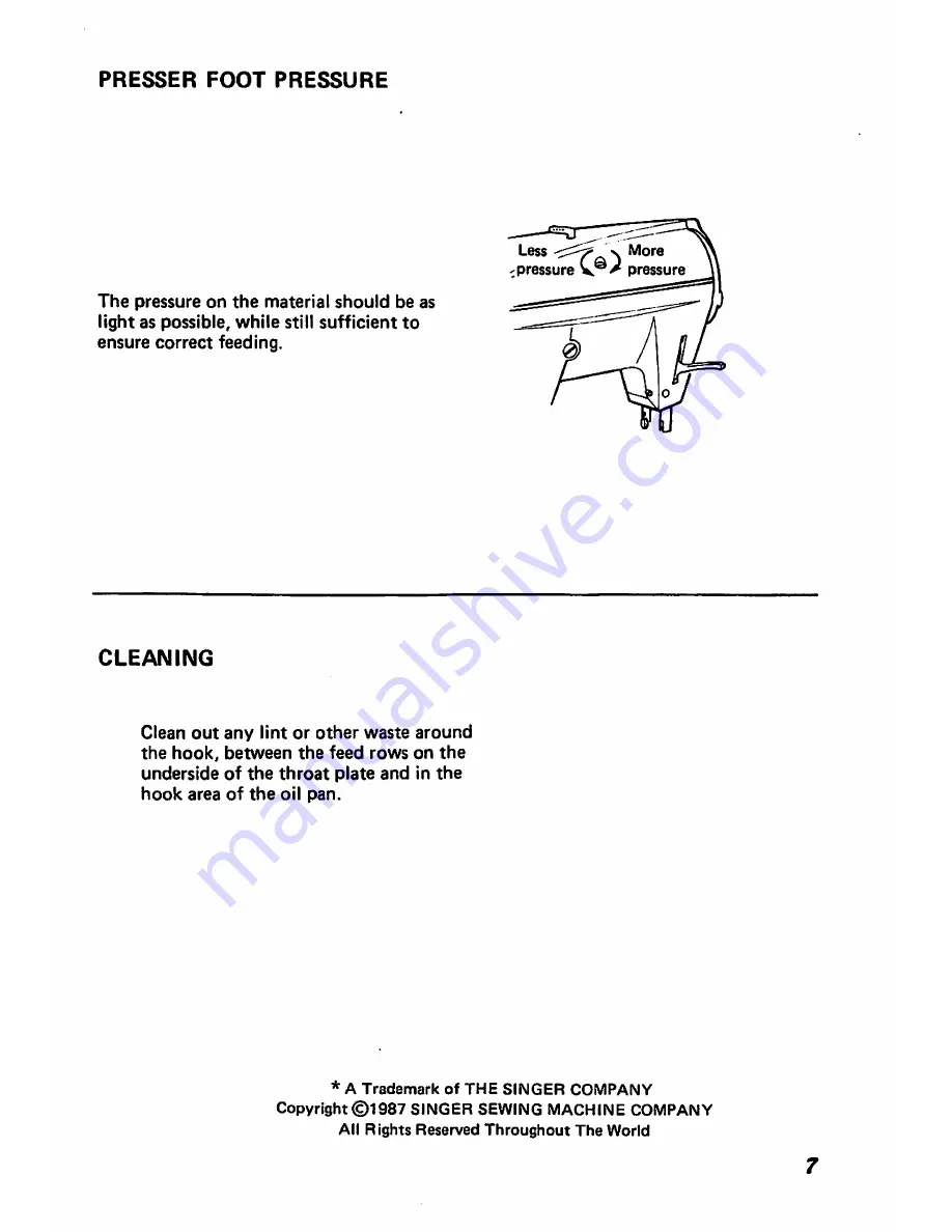 Singer 457u105 Operator'S Manual Download Page 7