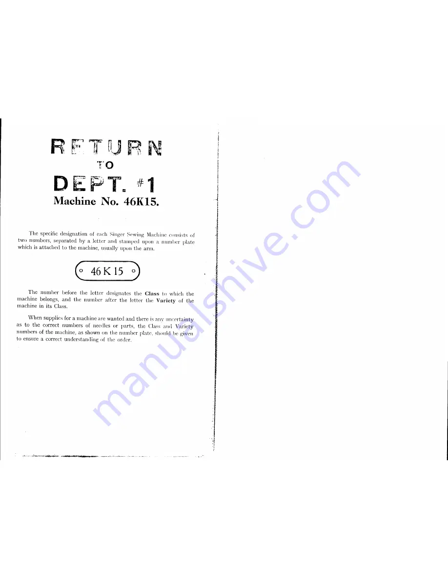 Singer 46K15 Operating Instructions Download Page 2