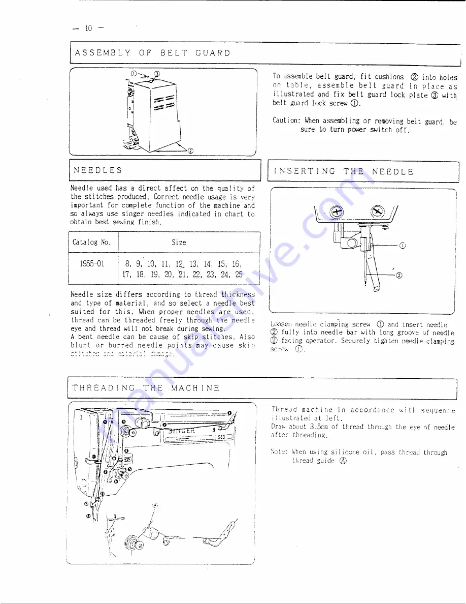 Singer 596U2100A Operator'S Manual Download Page 11