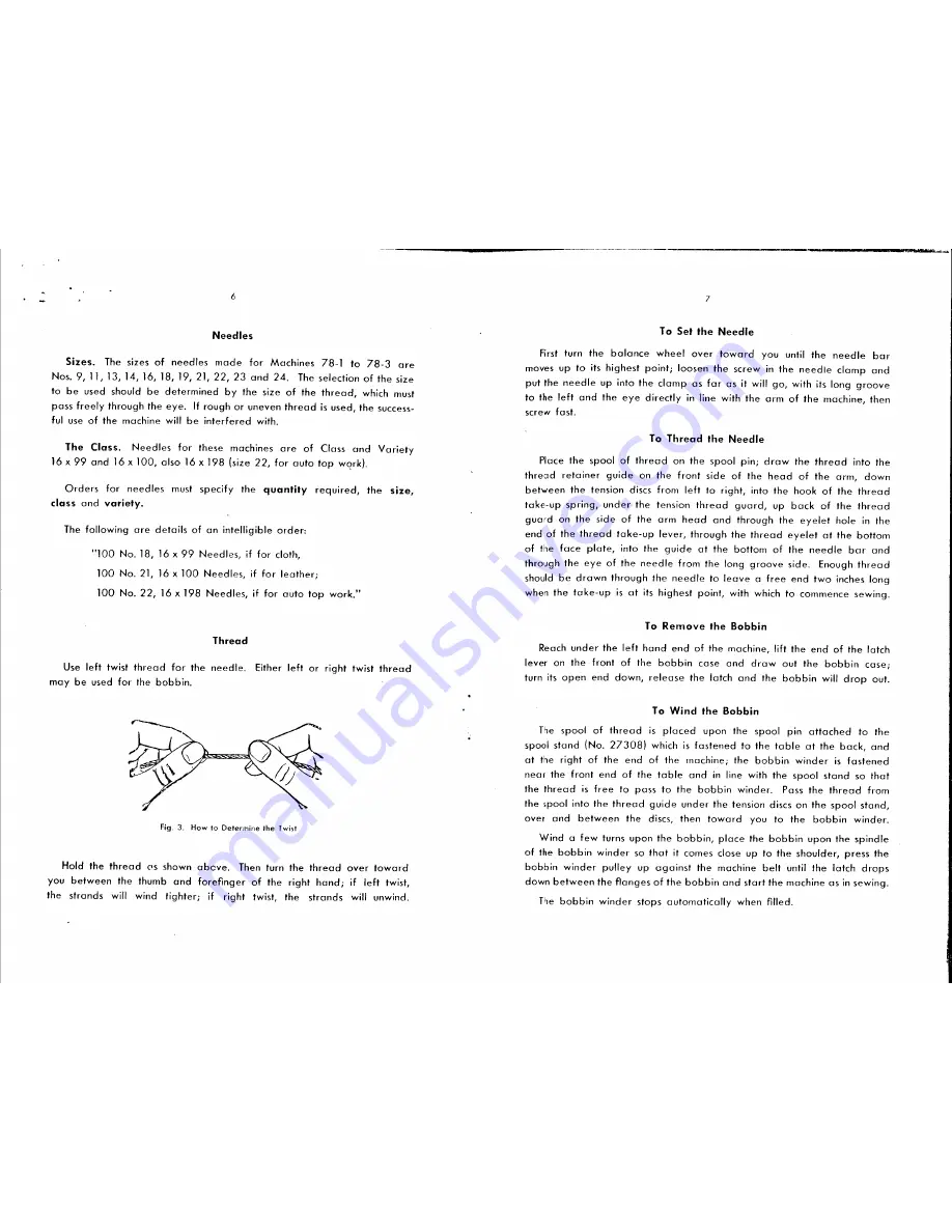 Singer 78-1 Instructions For Using Manual Download Page 5