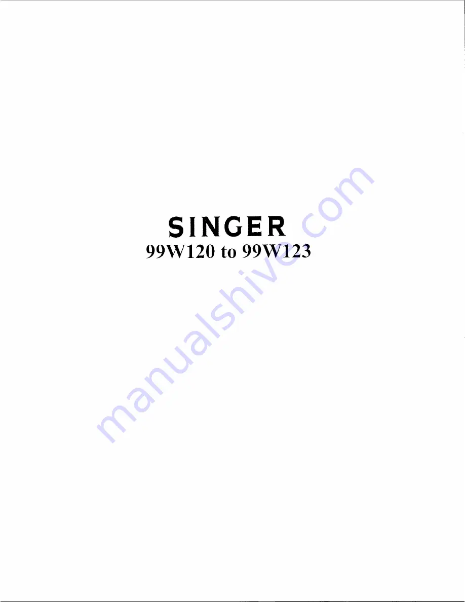 Singer 99W120 Instructions Manual Download Page 1