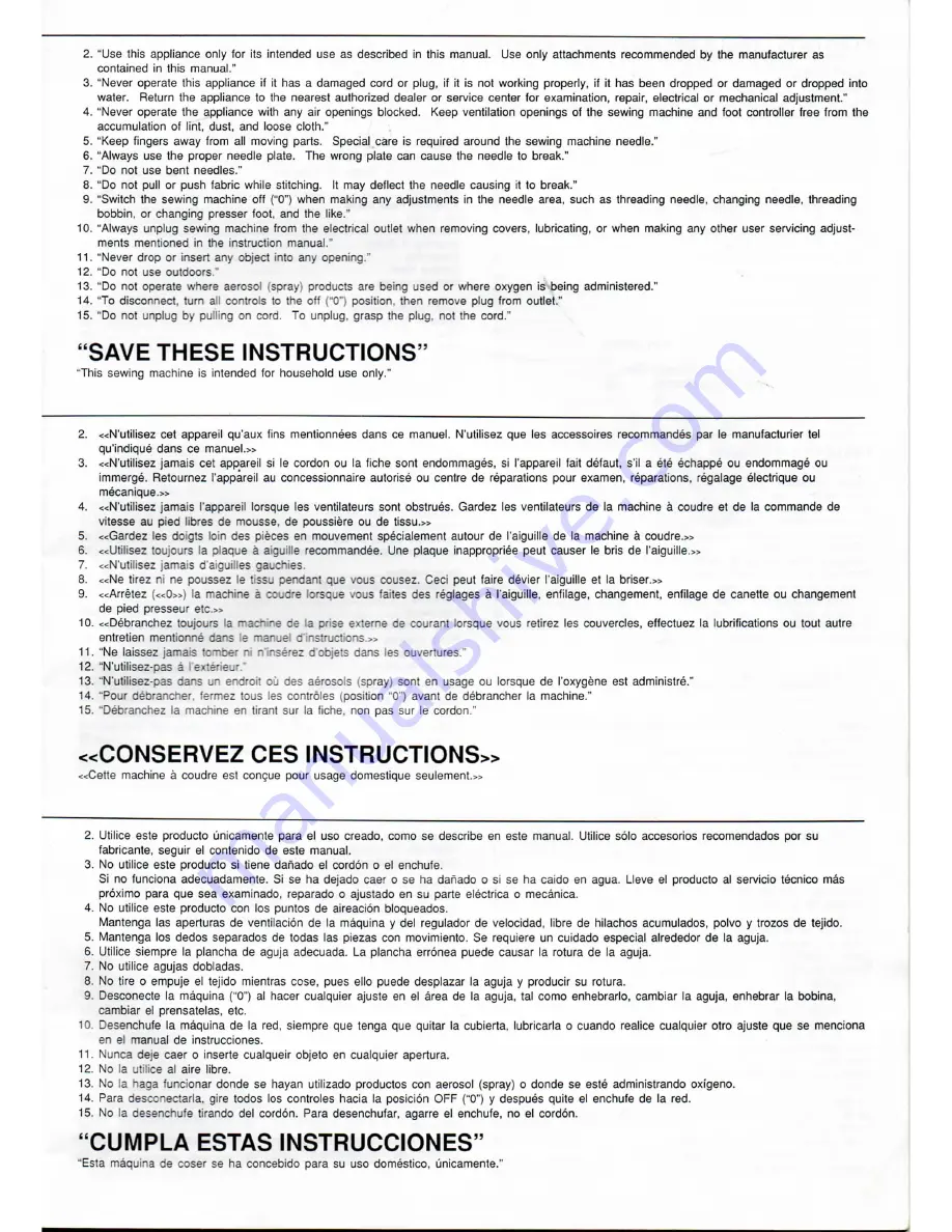 Singer FUTURA 4000 N Instruction Manual Download Page 3