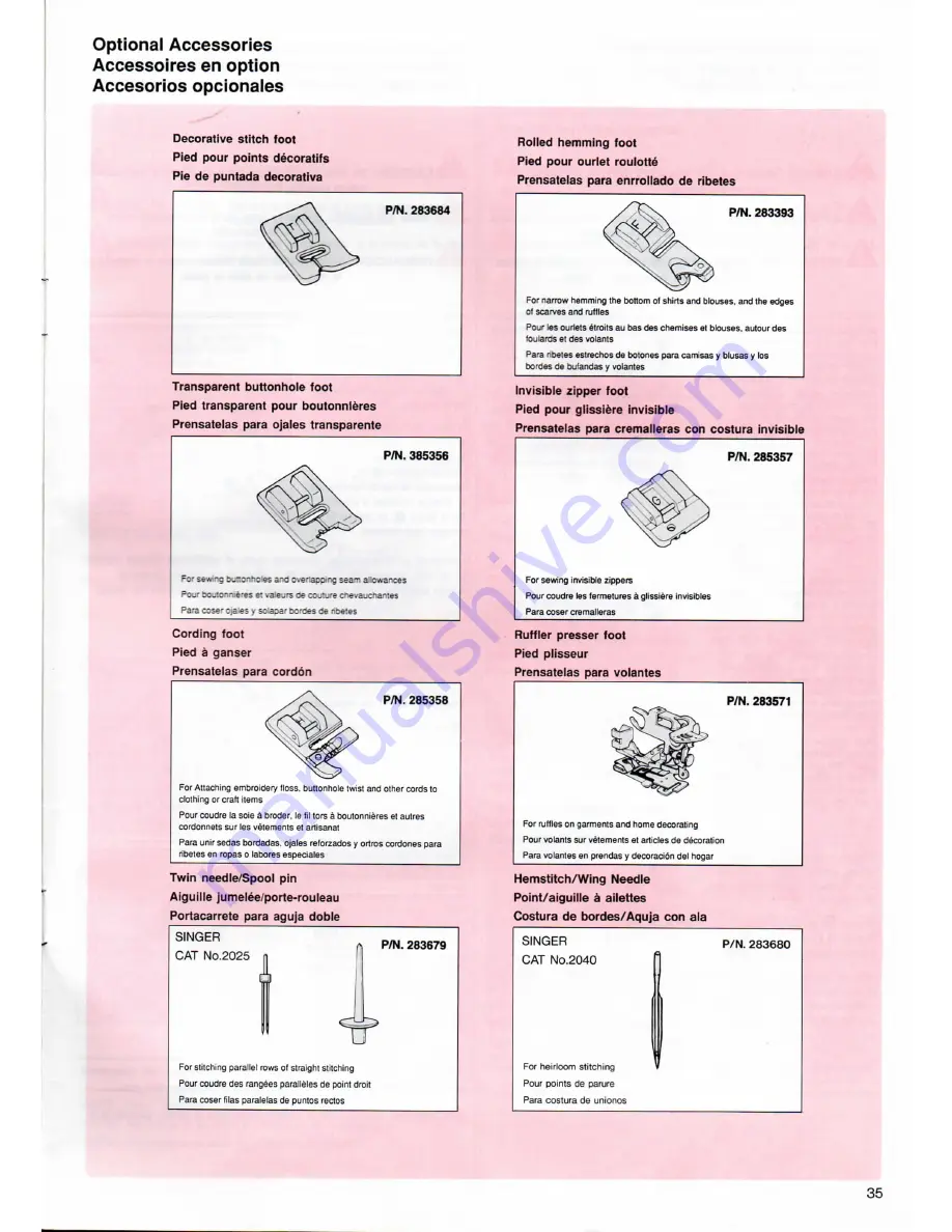 Singer FUTURA 4000 N Instruction Manual Download Page 39