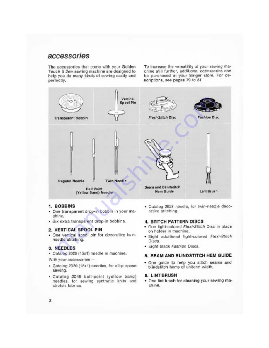 Singer Golden Touch & Sew 750 Instructions Manual Download Page 7