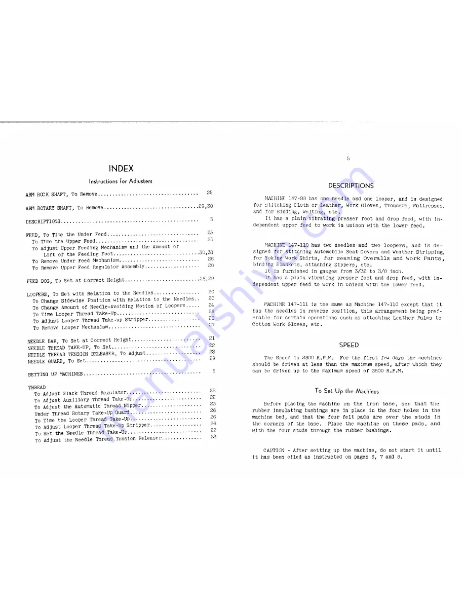 Singer M147-110 Instruction Manual Download Page 4