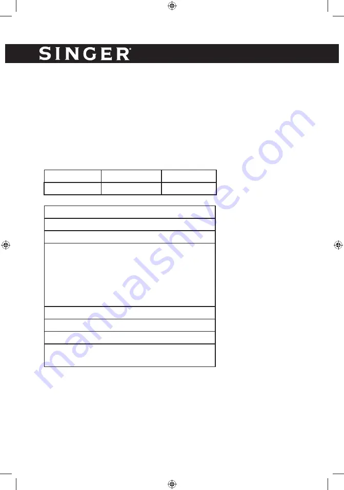 Singer SFR40-5 BL Instruction Manual Download Page 8