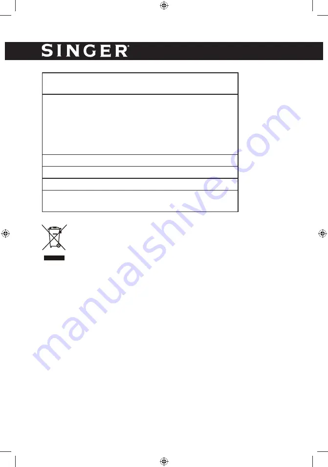 Singer SFR40-5 BL Instruction Manual Download Page 17