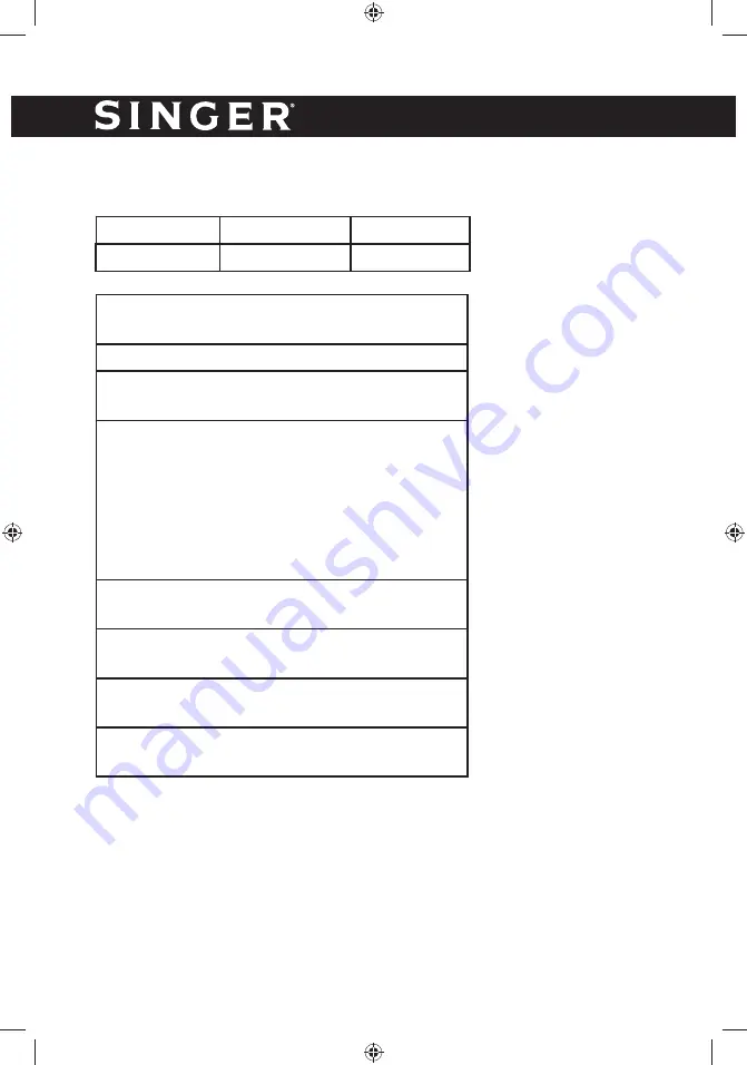 Singer SFR40-5 BL Instruction Manual Download Page 25