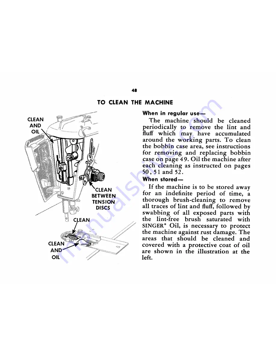 Singer Slant Needle Instructions For Using Manual Download Page 50