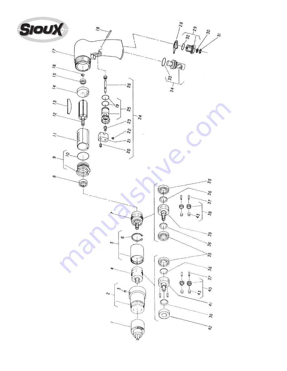 Sioux Tools 1449HPG Instructions-Parts List Manual Download Page 3