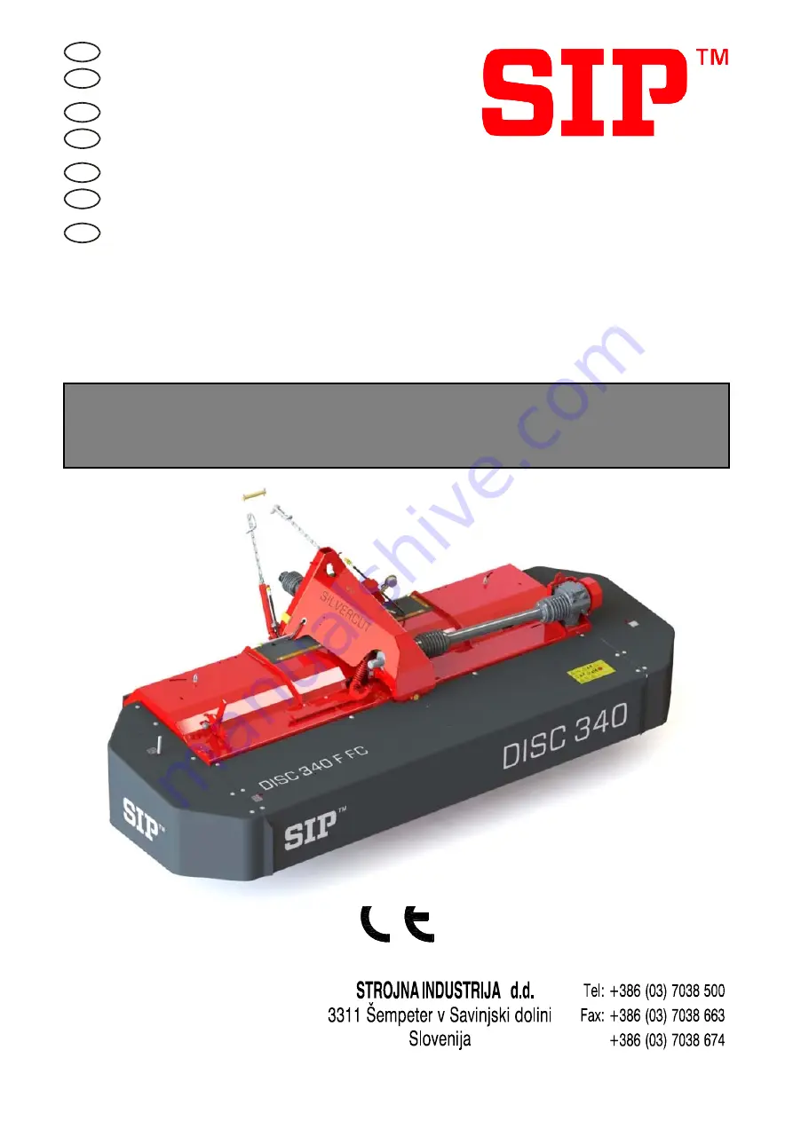 SIP SILVERCUT DISC 340 F FC Instruction For Work Download Page 1