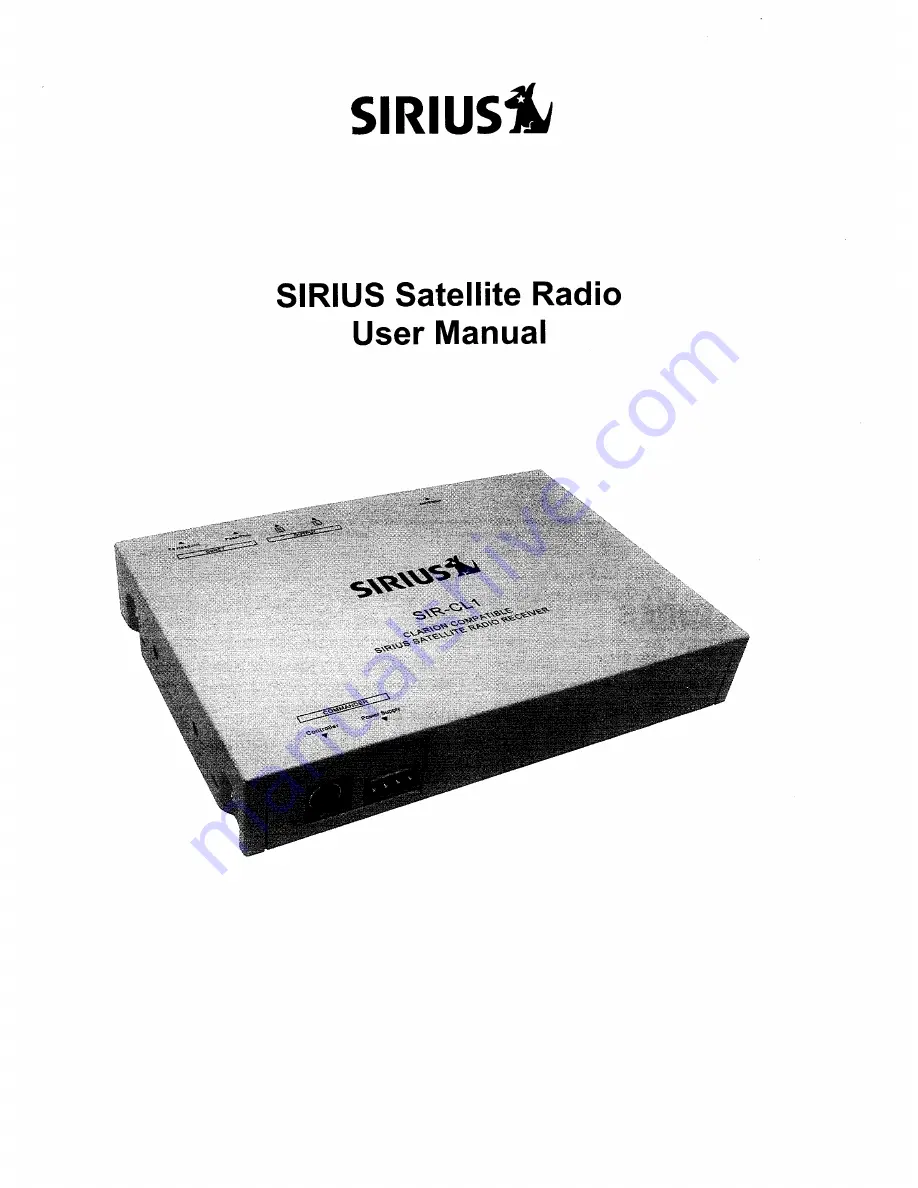 Sirius Satellite Radio SIR-CL1 User Manual Download Page 1