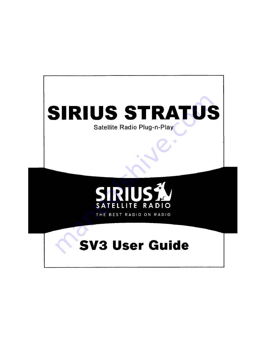 Sirius Satellite Radio Stratus SV3 User Manual Download Page 1