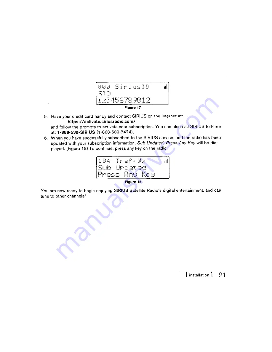 Sirius Satellite Radio Stratus SV3 User Manual Download Page 21