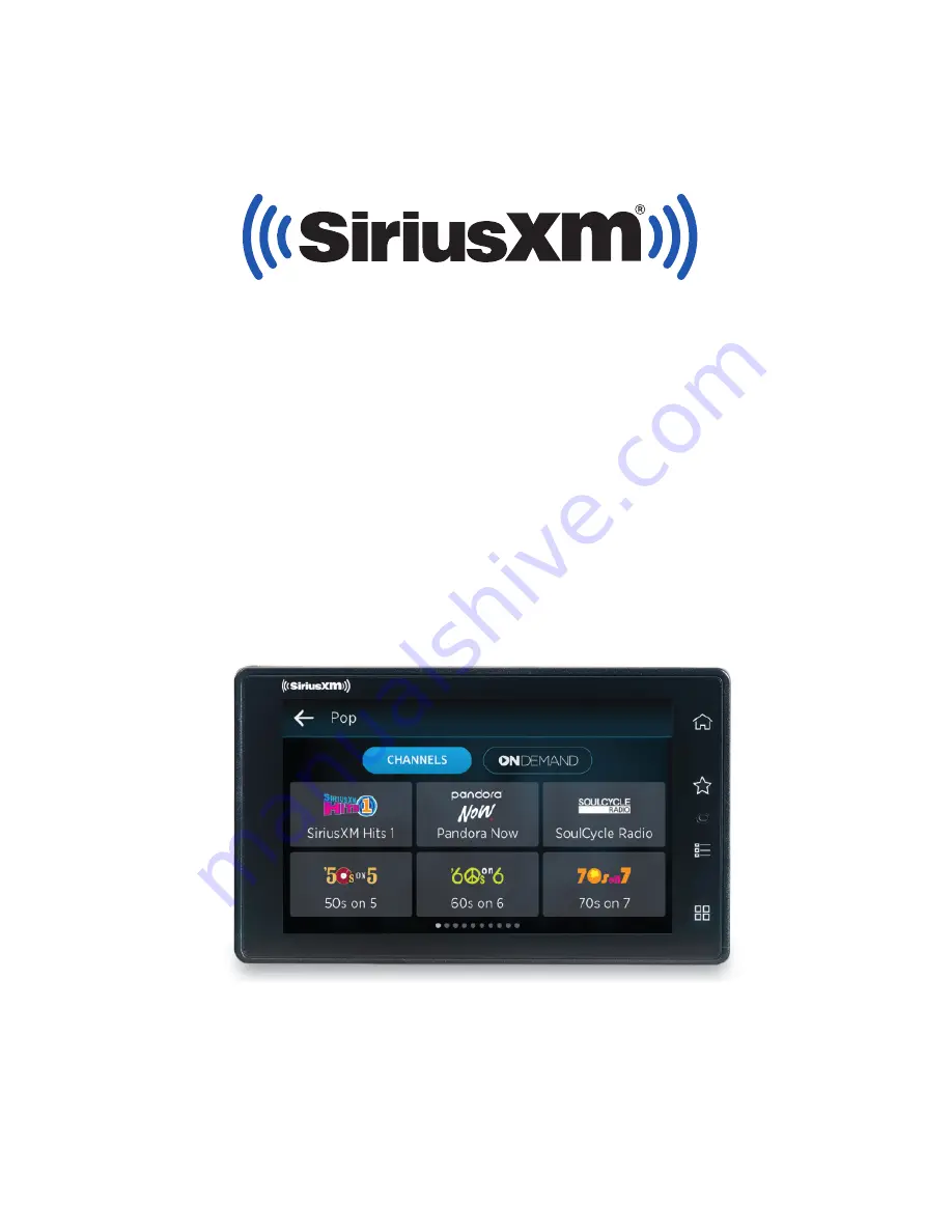 Sirius XM RAdio Tour SXWB1V1 Скачать руководство пользователя страница 1