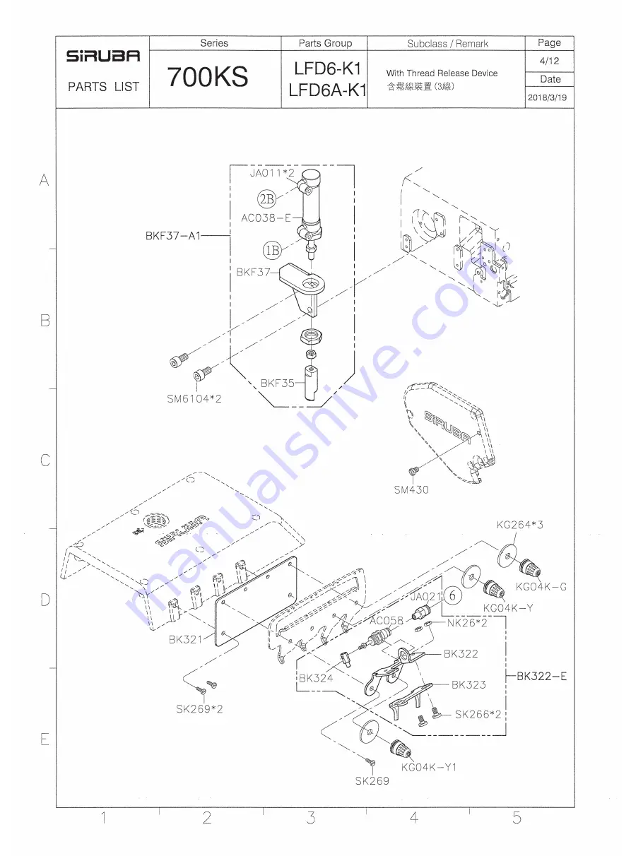 Siruba 700KS-LFD6-K1 Instruction Book Download Page 39