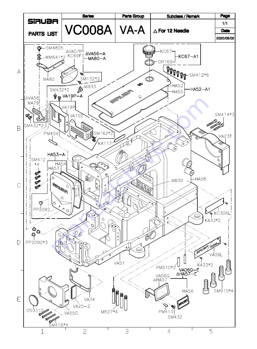 Siruba VC008 Instruction Book / Parts List Download Page 38