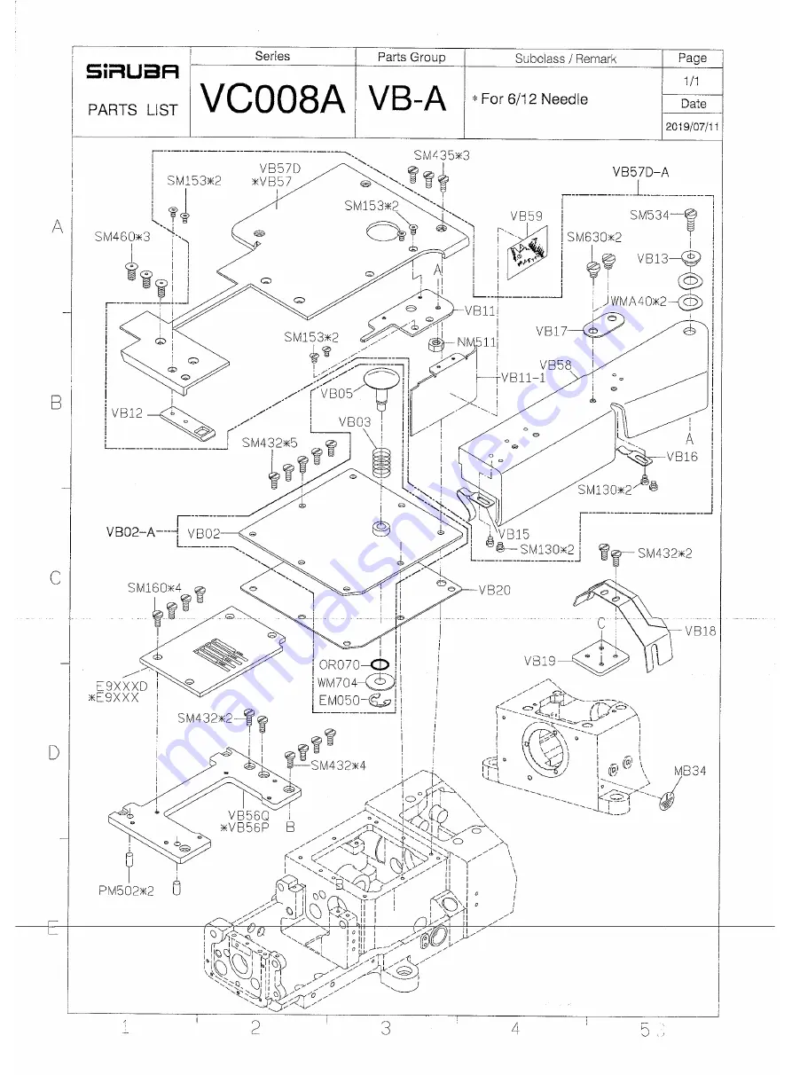 Siruba VC008 Instruction Book / Parts List Download Page 39