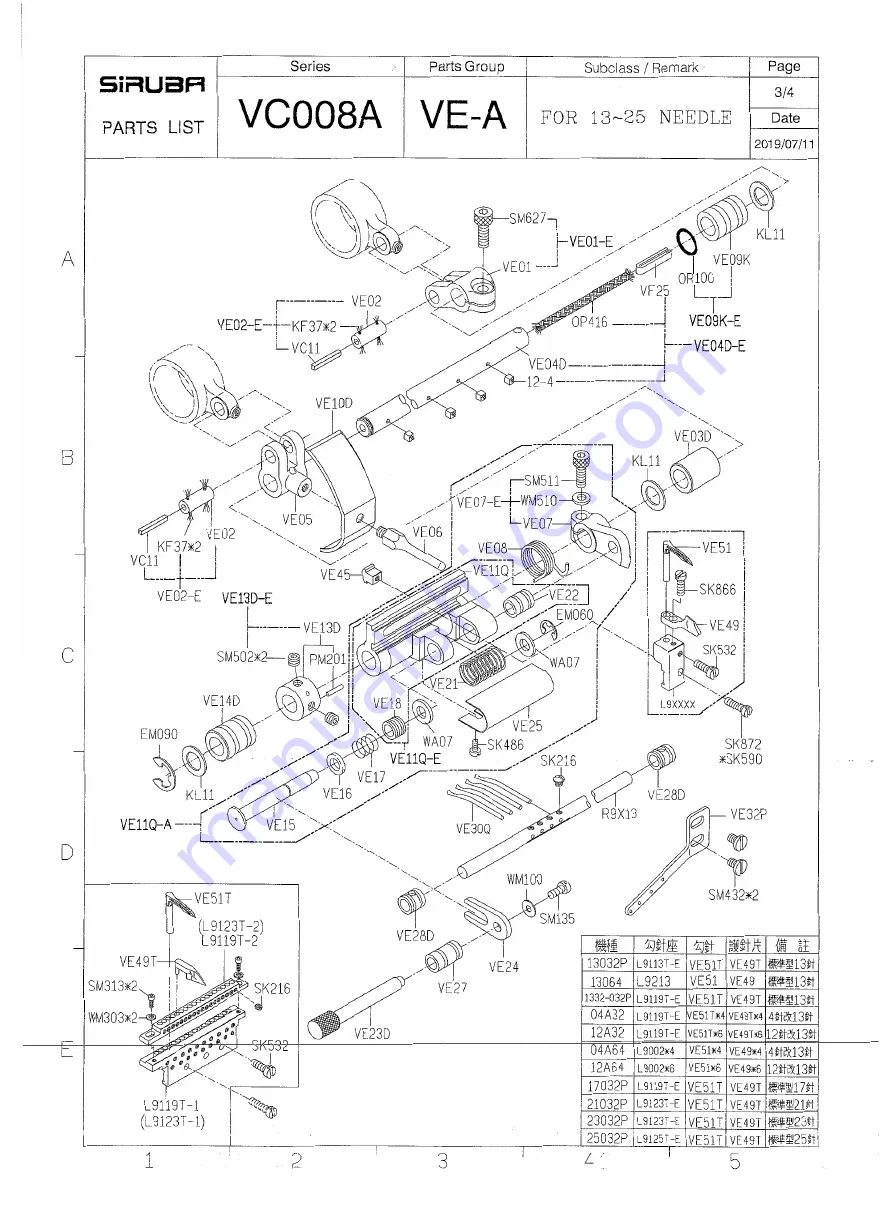 Siruba VC008 Instruction Book / Parts List Download Page 48