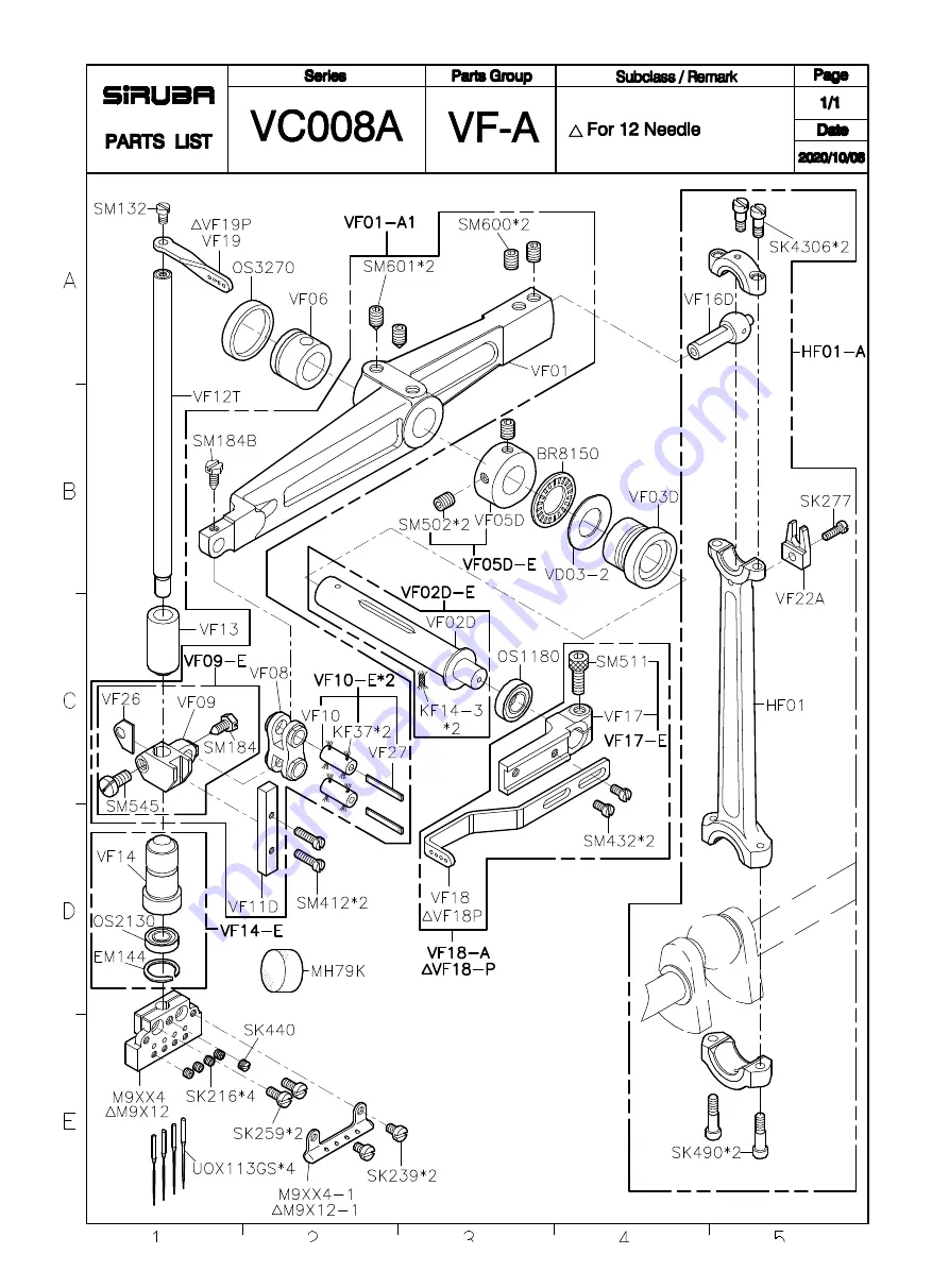 Siruba VC008 Instruction Book / Parts List Download Page 50