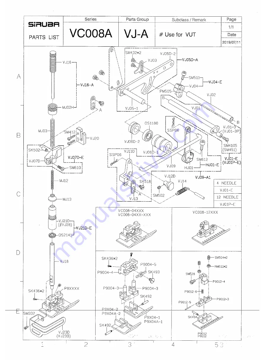 Siruba VC008 Instruction Book / Parts List Download Page 51