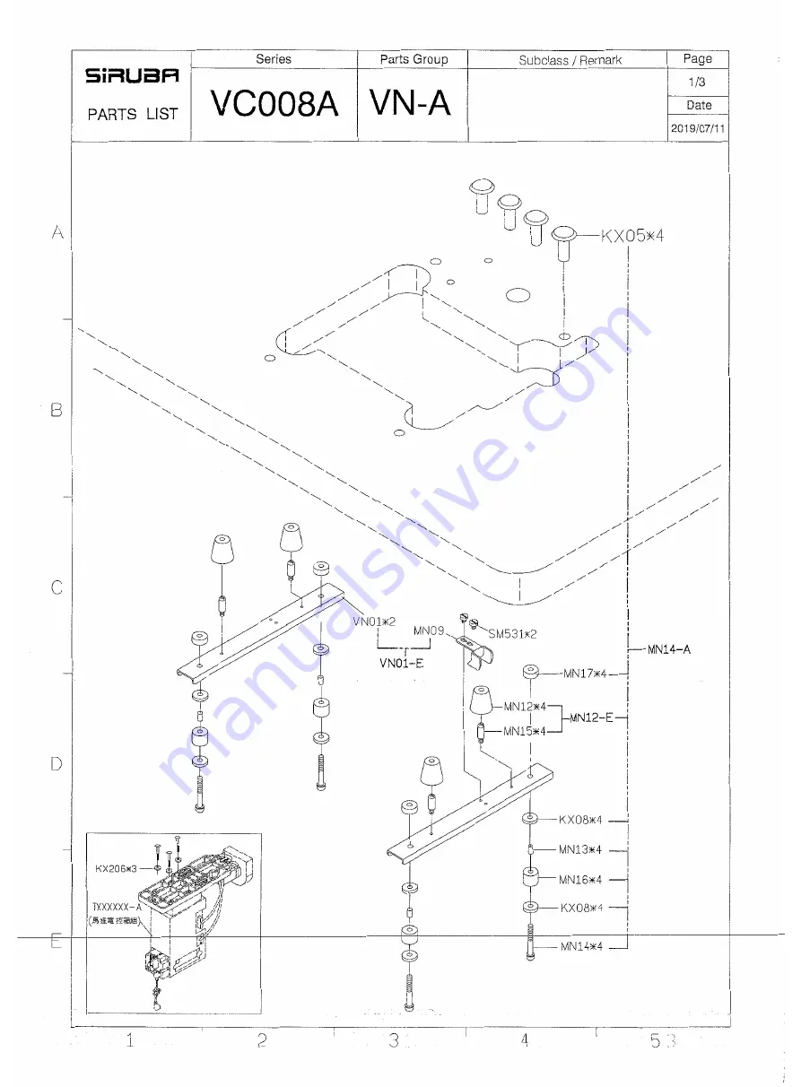 Siruba VC008 Instruction Book / Parts List Download Page 55