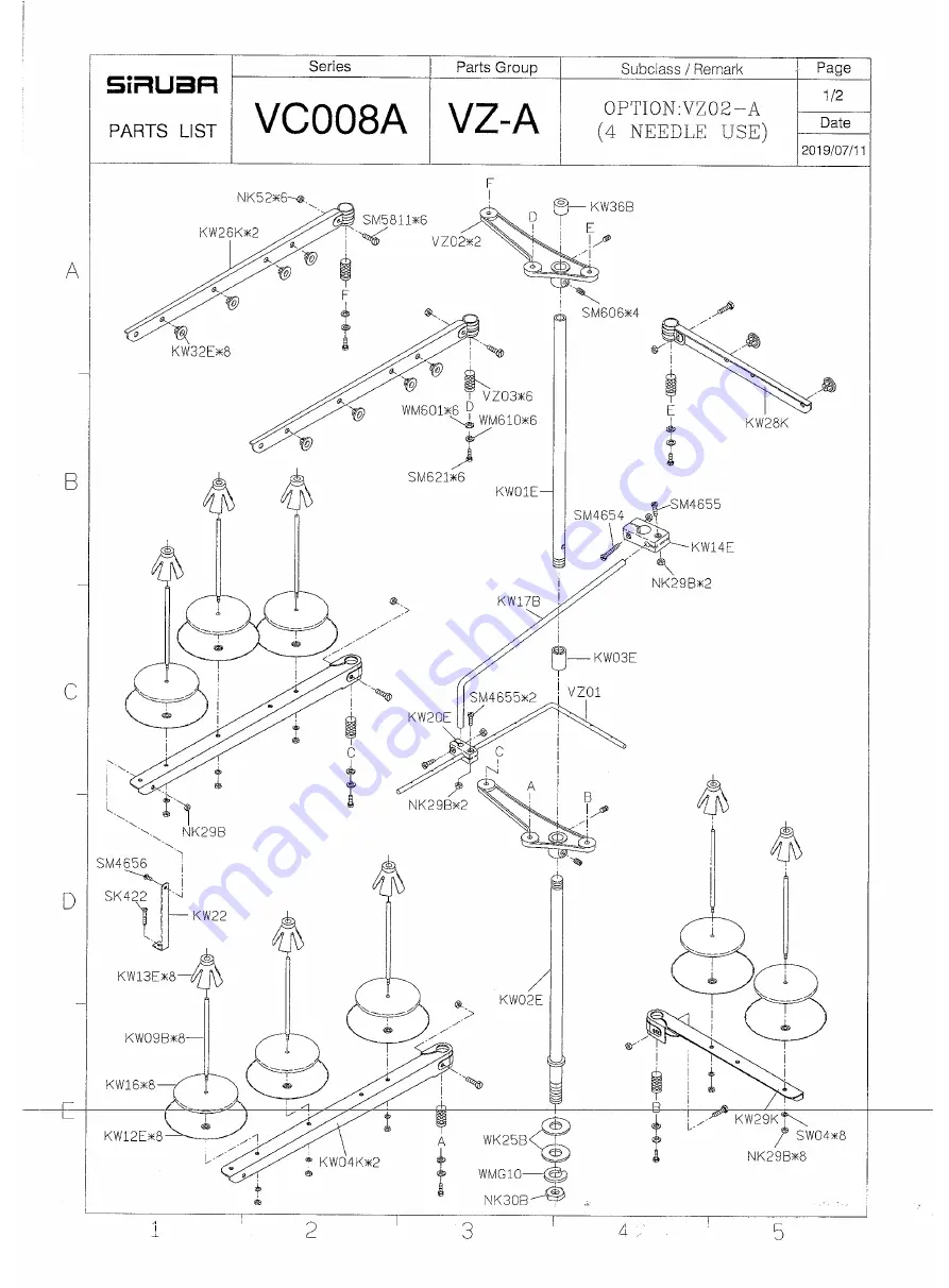 Siruba VC008 Instruction Book / Parts List Download Page 60