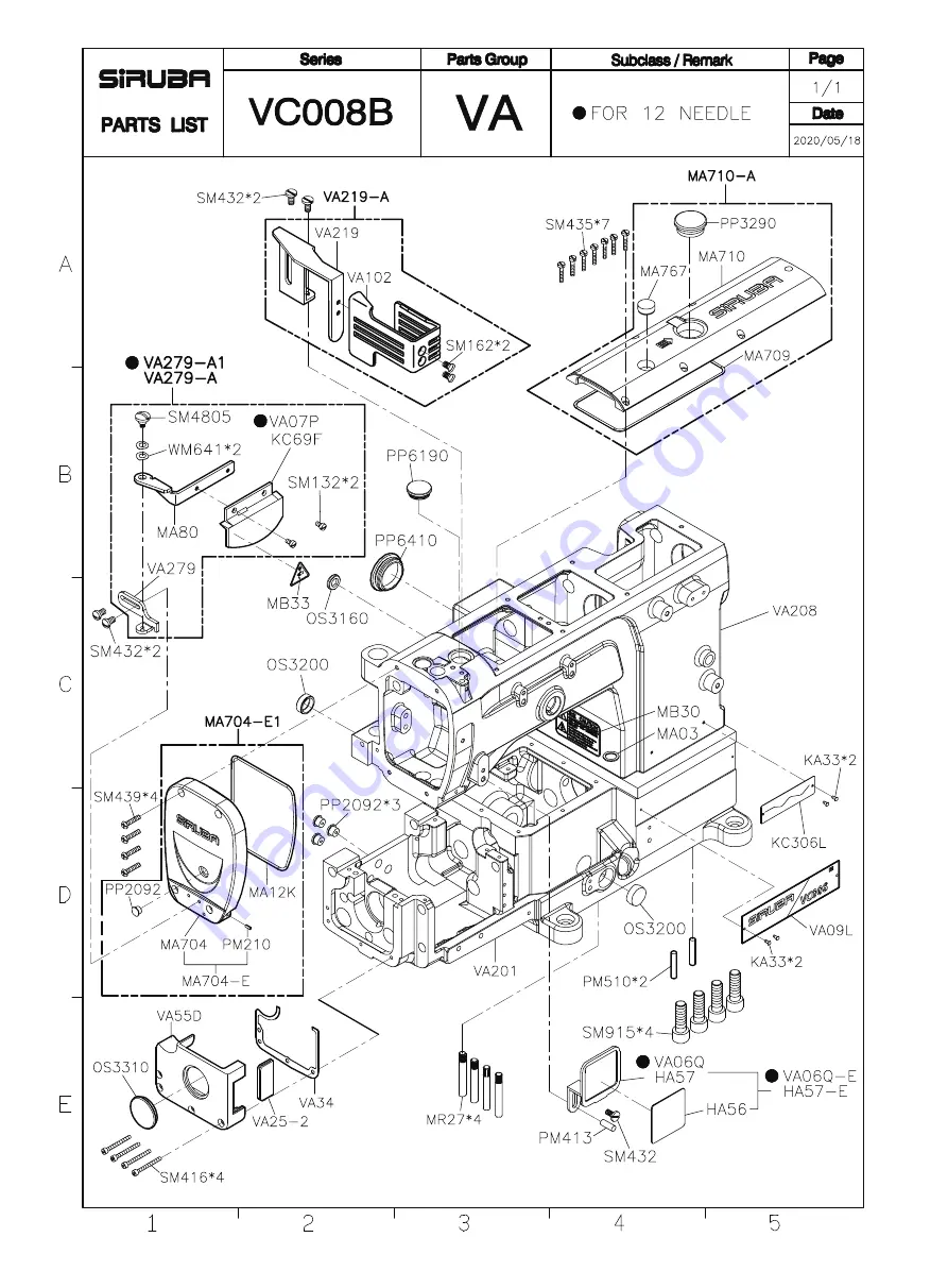 Siruba VC008B Instruction Book / Parts List Download Page 36