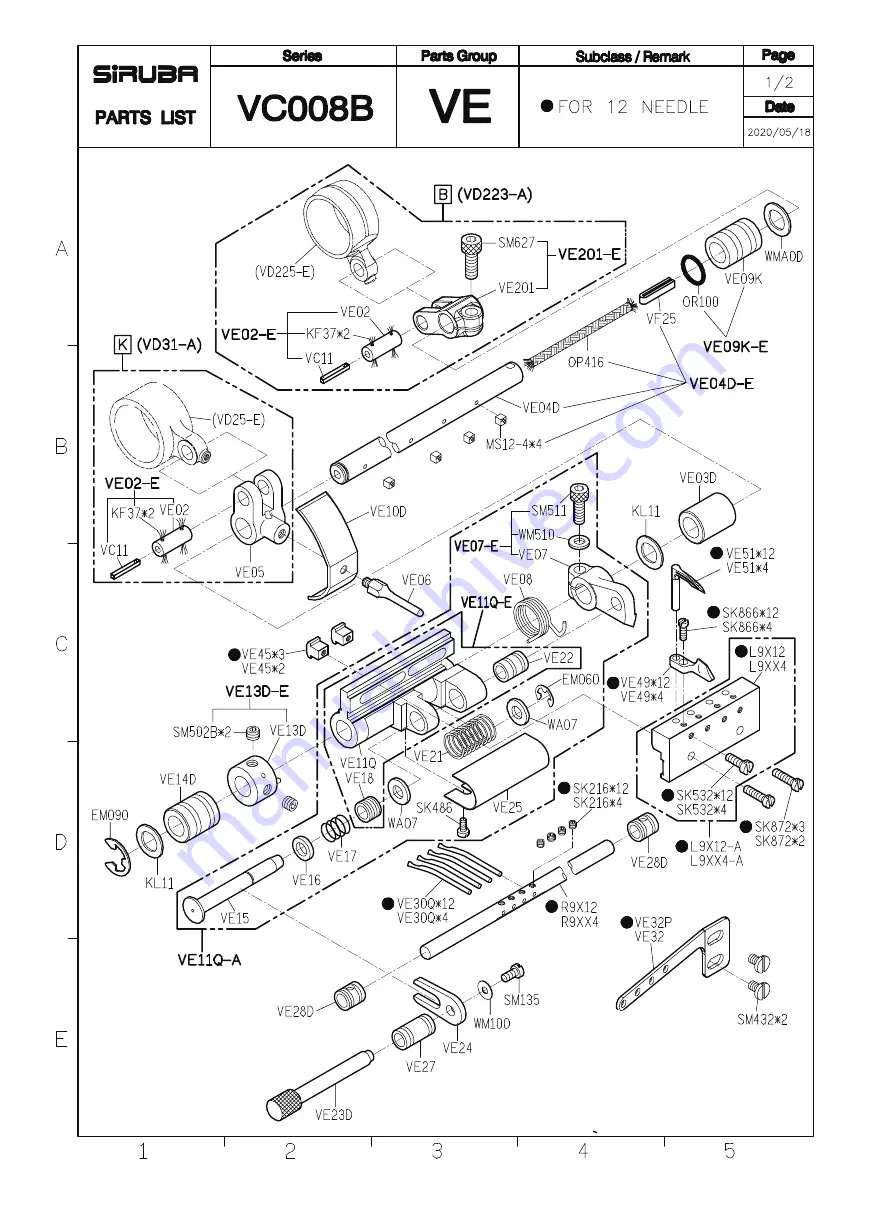 Siruba VC008B Instruction Book / Parts List Download Page 40