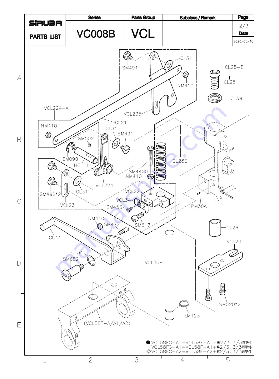 Siruba VC008B Instruction Book / Parts List Download Page 50