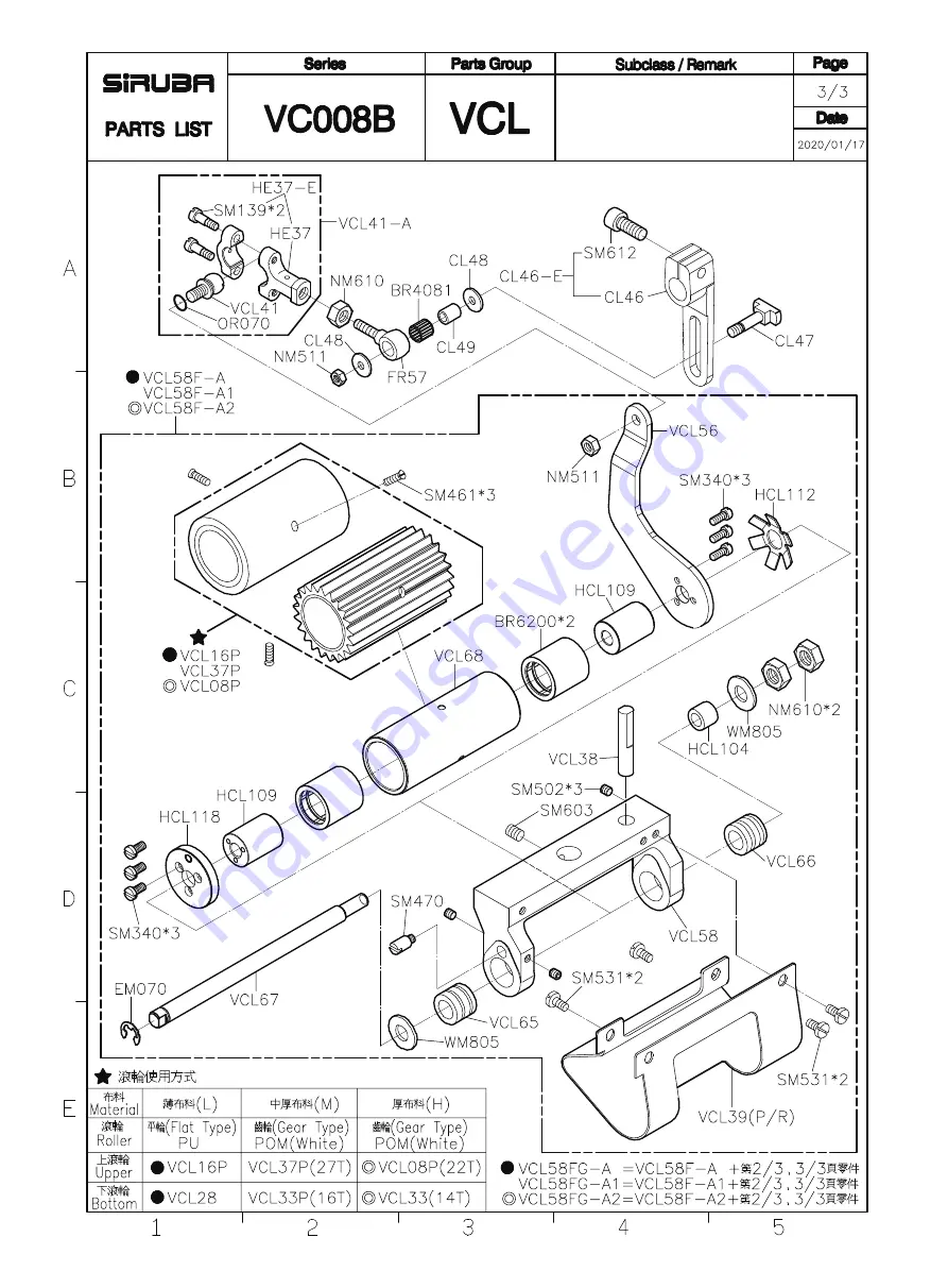 Siruba VC008B Instruction Book / Parts List Download Page 51