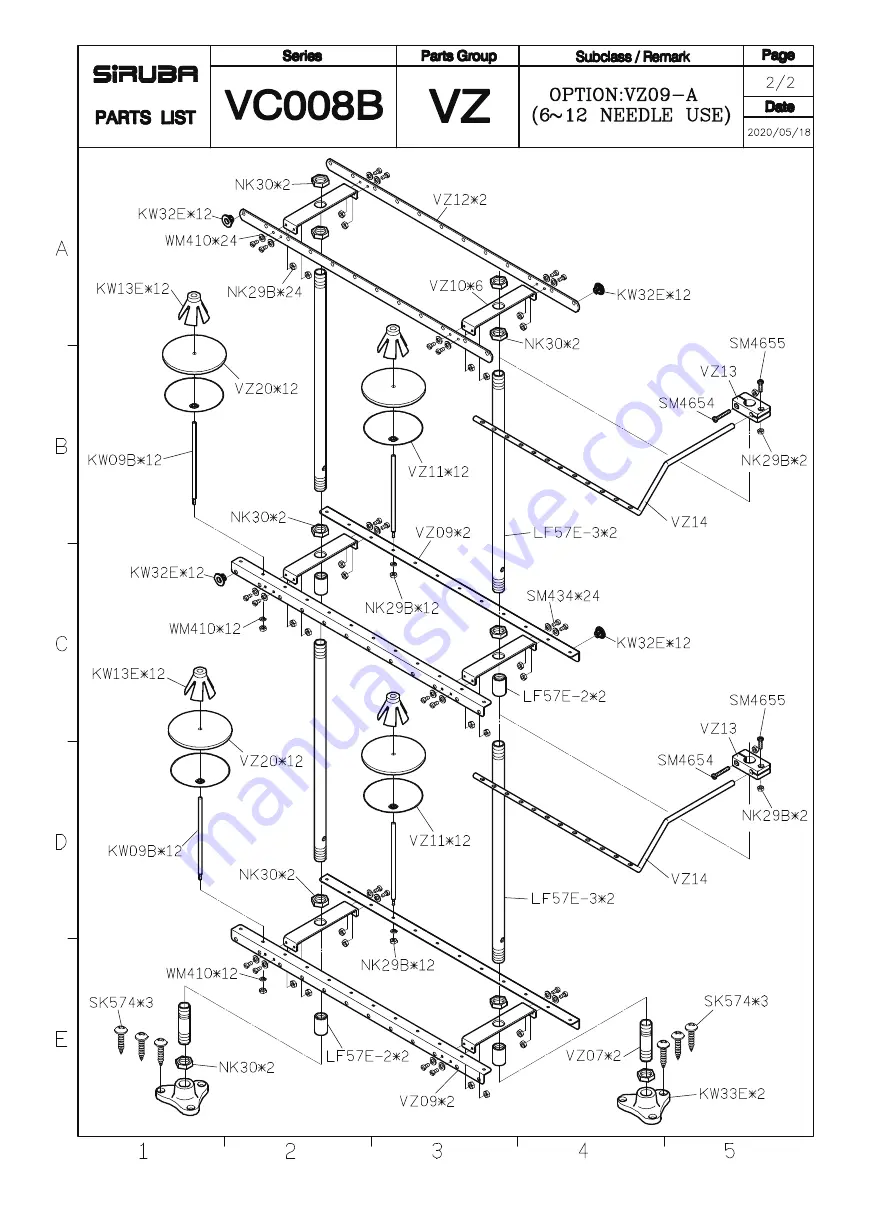 Siruba VC008B Instruction Book / Parts List Download Page 58