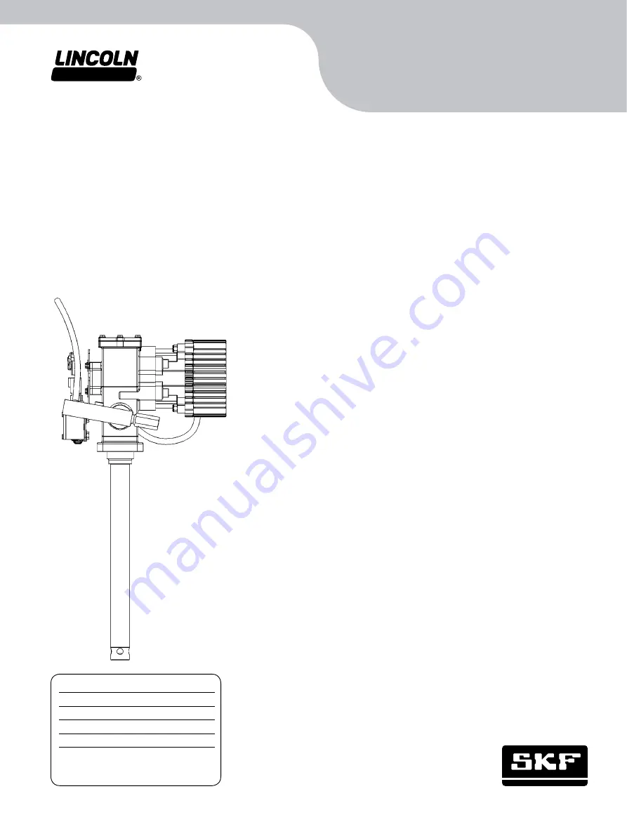 SKF Lincoln 274874 Installation And Maintenance Manual Download Page 1